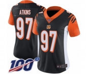 Women's Cincinnati Bengals #97 Geno Atkins Black Team Color Vapor Untouchable Limited Player 100th Season Football Jersey