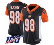 Women's Cincinnati Bengals #98 Ryan Glasgow Black Team Color Vapor Untouchable Limited Player 100th Season Football Jersey