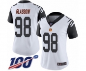 Women's Cincinnati Bengals #98 Ryan Glasgow Limited White Rush Vapor Untouchable 100th Season Football Jersey
