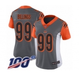 Women's Cincinnati Bengals #99 Andrew Billings Limited Silver Inverted Legend 100th Season Football Jersey