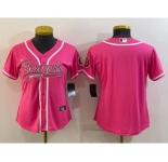 Women's Cincinnati Bengals Blank Pink With Patch Cool Base Stitched Baseball Jersey
