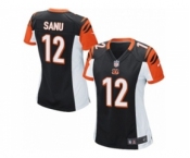 Women's Nike Cincinnati Bengals #12 Mohamed Sanu Game Black Team Color NFL Jersey