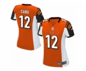 Women's Nike Cincinnati Bengals #12 Mohamed Sanu Game Orange Alternate NFL Jersey