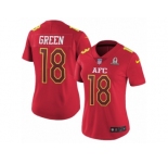 Women's Nike Cincinnati Bengals #18 A.J. Green Limited Red 2017 Pro Bowl NFL Jersey