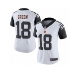Women's Nike Cincinnati Bengals #18 A.J. Green Limited White Rush NFL Jersey