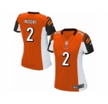 Women's Nike Cincinnati Bengals #2 Mike Nugent Game Orange Alternate NFL Jersey