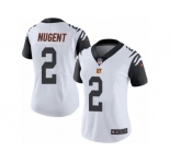 Women's Nike Cincinnati Bengals #2 Mike Nugent Limited White Rush NFL Jersey