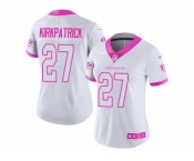 Women's Nike Cincinnati Bengals #27 Dre Kirkpatrick White Pink Stitched NFL Limited Rush Fashion Jersey