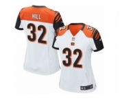 Women's Nike Cincinnati Bengals #32 Jeremy Hill Game White NFL Jersey