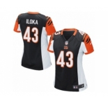 Women's Nike Cincinnati Bengals #43 George Iloka Game Black Team Color NFL Jersey