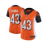 Women's Nike Cincinnati Bengals #43 George Iloka Vapor Untouchable Limited Orange Alternate NFL Jersey
