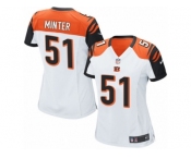 Women's Nike Cincinnati Bengals #51 Kevin Minter Limited White NFL Jersey