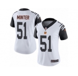 Women's Nike Cincinnati Bengals #51 Kevin Minter Limited White Rush NFL Jersey