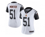 Women's Nike Cincinnati Bengals #51 Kevin Minter Limited White Rush NFL Jersey