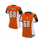Women's Nike Cincinnati Bengals #68 Kevin Zeitler Game Orange Alternate NFL Jersey