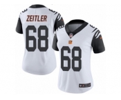 Women's Nike Cincinnati Bengals #68 Kevin Zeitler Limited White Rush NFL Jersey