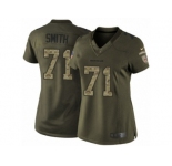 Women's Nike Cincinnati Bengals #71 Andre Smith Limited Green Salute to Service NFL Jersey
