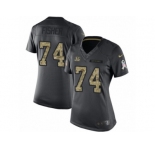 Women's Nike Cincinnati Bengals #74 Jake Fisher Limited Black 2016 Salute to Service NFL Jersey