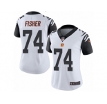 Women's Nike Cincinnati Bengals #74 Jake Fisher Limited White Rush NFL Jersey