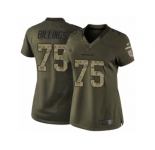 Women's Nike Cincinnati Bengals #75 Andrew Billings Limited Green Salute to Service NFL Jersey