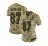 Women's Nike Cincinnati Bengals #87 C.J. Uzomah Limited Camo 2018 Salute to Service NFL Jersey
