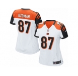Women's Nike Cincinnati Bengals #87 C.J. Uzomah Limited White NFL Jersey