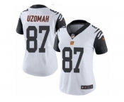 Women's Nike Cincinnati Bengals #87 C.J. Uzomah Limited White Rush NFL Jersey