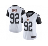 Women's Nike Cincinnati Bengals #92 Pat Sims Limited White Rush NFL Jersey