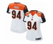 Women's Nike Cincinnati Bengals #94 Domata Peko White C Patch NFL Jersey