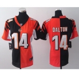 nike women nfl jerseys cincinnati bengals #14 dalton orange-black[nike split]