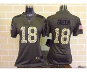 nike women nfl jerseys cincinnati bengals #18 green army green[nike Limited Salute To Service]