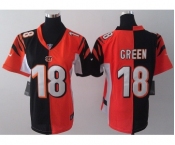 nike women nfl jerseys cincinnati bengals #18 green orange-black[nike split]