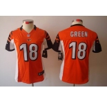 nike women nfl jerseys cincinnati bengals #18 green orange[nike limited]