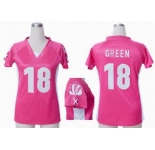 nike women nfl jerseys cincinnati bengals #18 green pink[draft him ii top]