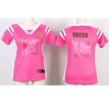 nike women nfl jerseys cincinnati bengals #18 green pink[fashion Rhinestone sequins]