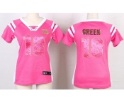 nike women nfl jerseys cincinnati bengals #18 green pink[fashion Rhinestone sequins]