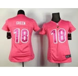 nike women nfl jerseys cincinnati bengals #18 green pink[nike]