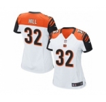 nike women nfl jerseys cincinnati bengals #32 hill white[nike][hill]