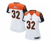 nike women nfl jerseys cincinnati bengals #32 hill white[nike][hill]