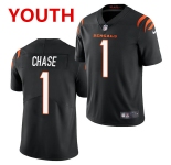 Youth Cincinnati Bengals #1 JaMarr Chase Limited Black Vapor Jersey