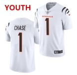Youth Cincinnati Bengals #1 JaMarr Chase Limited White Vapor Jersey