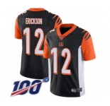 Youth Cincinnati Bengals #12 Alex Erickson Black Team Color Vapor Untouchable Limited Player 100th Season Football Jersey