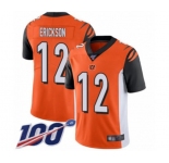 Youth Cincinnati Bengals #12 Alex Erickson Orange Alternate Vapor Untouchable Limited Player 100th Season Football Jersey