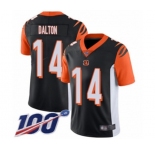 Youth Cincinnati Bengals #14 Andy Dalton Black Team Color Vapor Untouchable Limited Player 100th Season Football Jersey