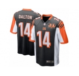 Youth Cincinnati Bengals #14 Andy Dalton Nike Black 50th Anniversary Patch Game Jersey