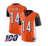 Youth Cincinnati Bengals #14 Andy Dalton Orange Alternate Vapor Untouchable Limited Player 100th Season Football Jersey