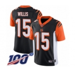 Youth Cincinnati Bengals #15 Damion Willis Black Team Color Vapor Untouchable Limited Player 100th Season Football Jersey