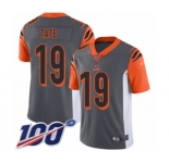 Youth Cincinnati Bengals #19 Auden Tate Limited Silver Inverted Legend 100th Season Football Jersey