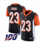 Youth Cincinnati Bengals #23 B.W. Webb Black Team Color Vapor Untouchable Limited Player 100th Season Football Jersey