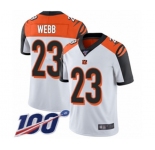Youth Cincinnati Bengals #23 B.W. Webb White Vapor Untouchable Limited Player 100th Season Football Jersey